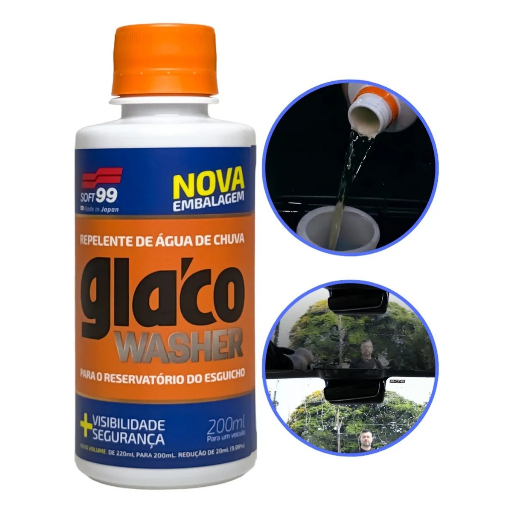 Limpa Parabrisa Glaco Washer 200ml Aditivo Repelente De Água em Oferta na Shopee