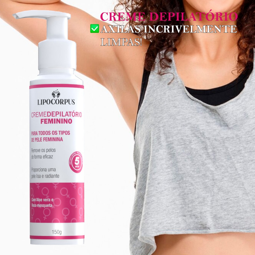 Creme Depilador Sem Dor com Aloe Vera - Lipo Corpus