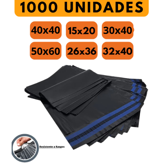 Kit 1000 Unidade Envelope de Envio Saco de Envio Cinza Embalagem 15x20 26x36 30x40 32x40 40x40