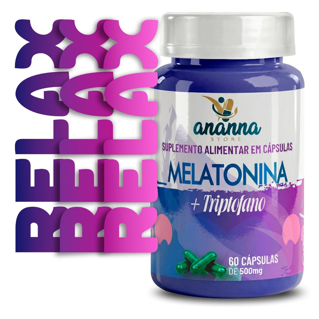 Kit Melatonina c/ L-Triptofano 60caps 500mg Suplementação Diaria em Oferta na Shopee