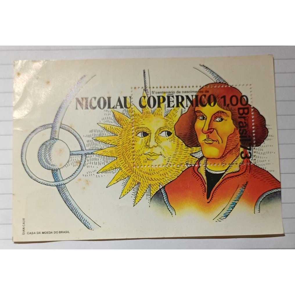 Bloco Filatélico – Brasil – 1,00 – 5º Centenário de Nicolau Copérnico