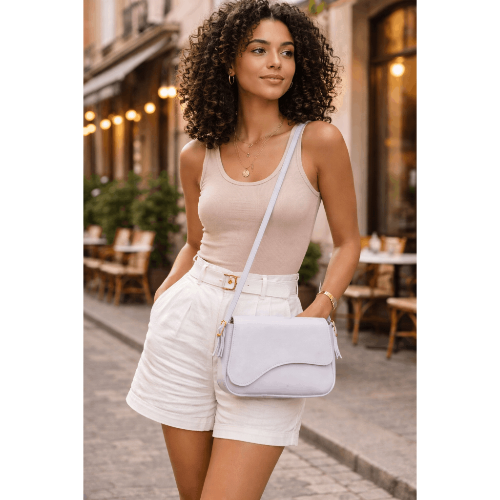 Bolsa Feminina Baguete De Ombro e Mão Alça Ajustável/Regulável Tampa Elegante Luxo Couro Sintético Baguete