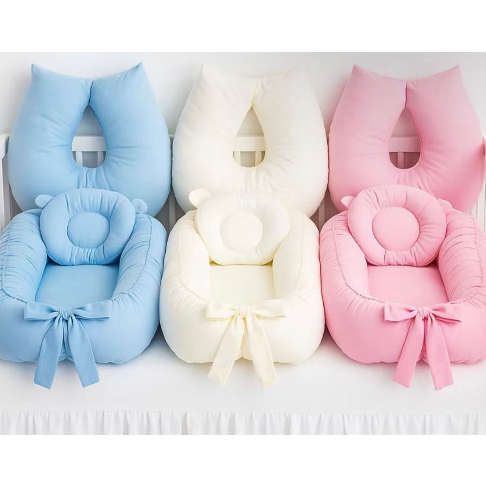 Kit 2 em 1: Ninho redutor para bebê + Almofada amamentação – conforto menino e menina bebê