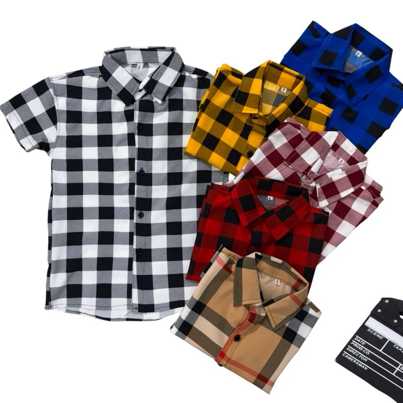 Camisa Xadrez Social Menino Infantil Viscose Manga Curta