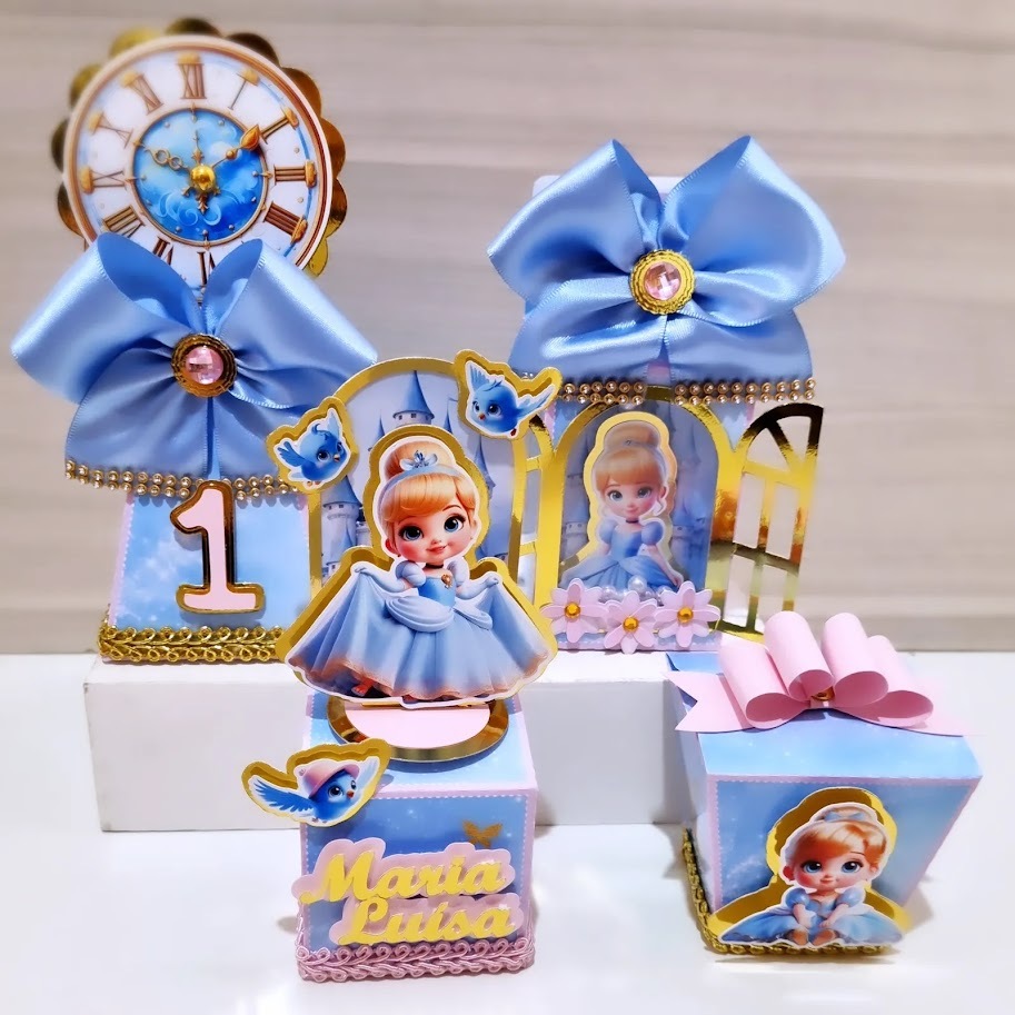 Personalizados Cinderela Baby Lembrancinhas Decoração Festa infantil Caixinha Cinderela Baby Papelaria Cinderela