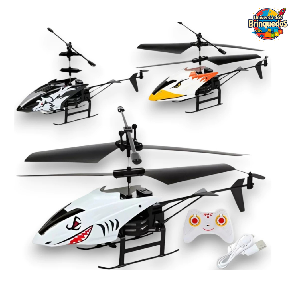 Helicóptero Infantil Voador com Sensor de Mão e Controle Remoto Recarregável USB Brinquedo Drone