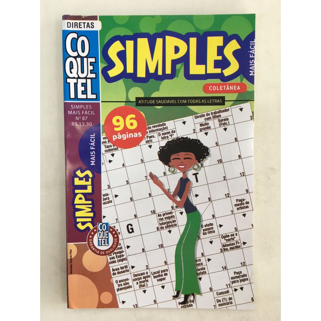 Passatempo Coquetel Palavras Cruzadas Simples Mais Fácil