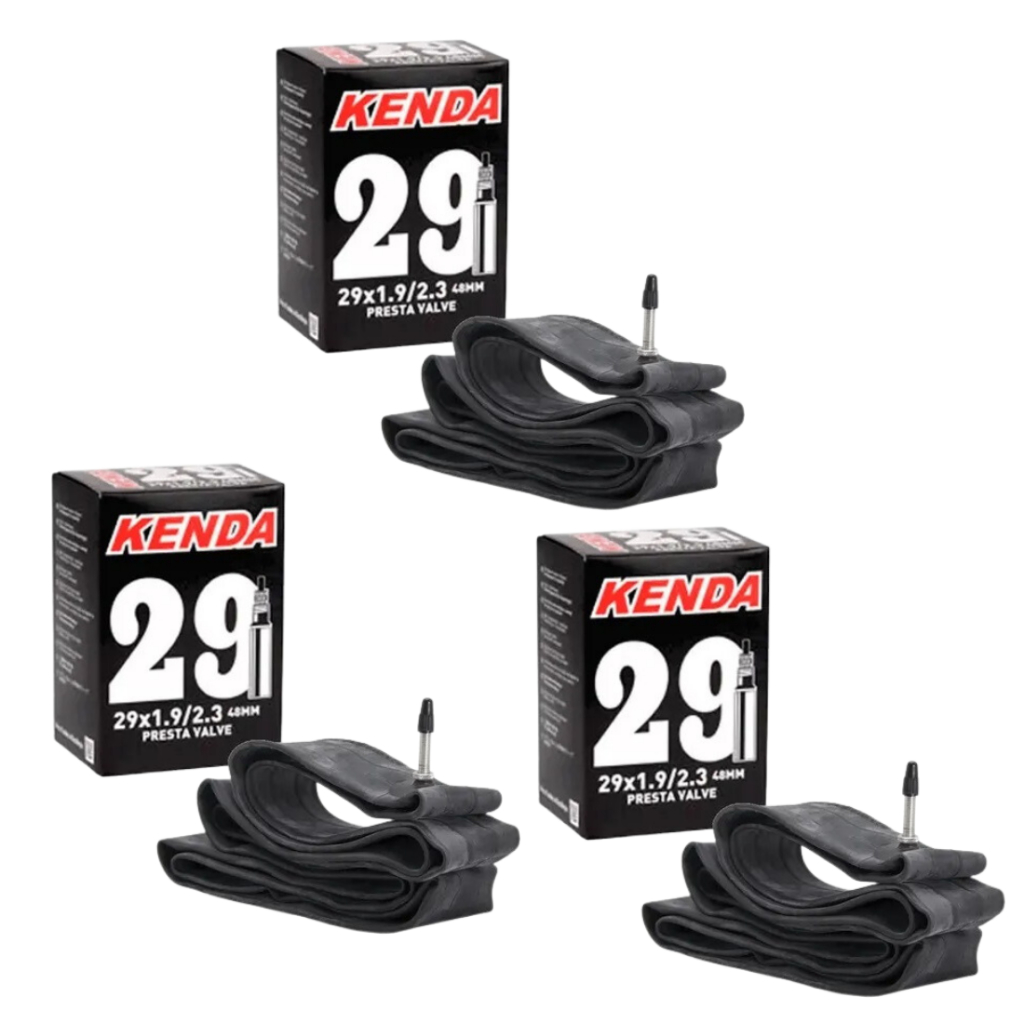 Kit 3 Câmara De Ar 29x1.95/2.3 Válvula Presta 48mm Bico Fino Bike MTB Aro 29 Kenda Passeio Traill