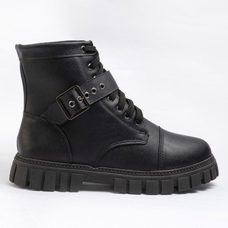 Coturno baixo com FIVELA Moderno Feminino Inverno Cano Curto Bota Botinha