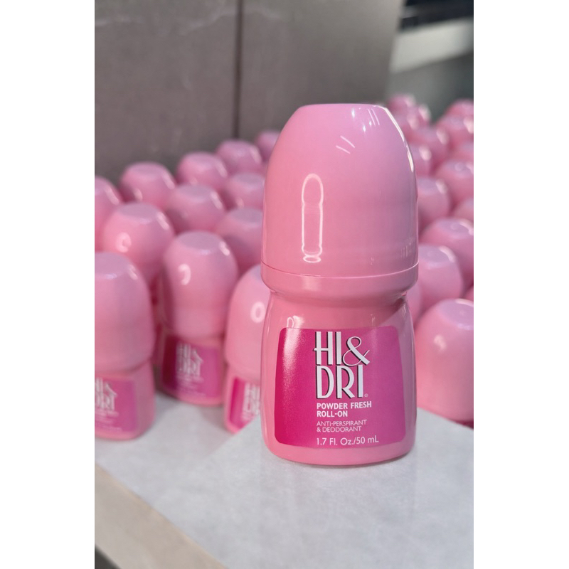 Kit Com 2 Desodorante Powder Fresh Roll On- Hi & Dri 50 Ml Rosa E Jasmim