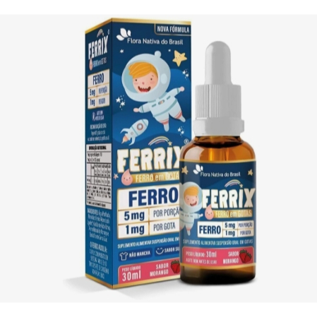 Ferro em Gotas 30ml Sabor Morango - Flora Nativa do Brasil