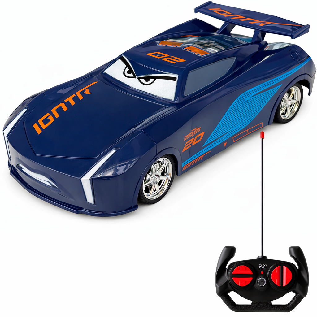 Carrinho Relampago Macqueen Com Controle Remoto Brinquedo Infantil Carro Azul