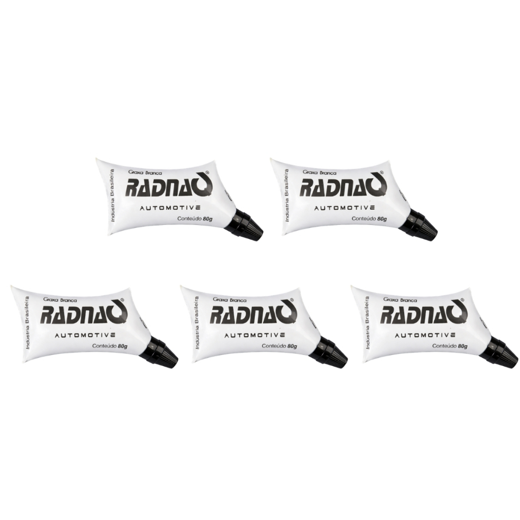 Kit 5 Graxa Branca Automotiva Moto Alta Temperatura Lubrificante Dobradiça Fechaduras Trilhos Guias