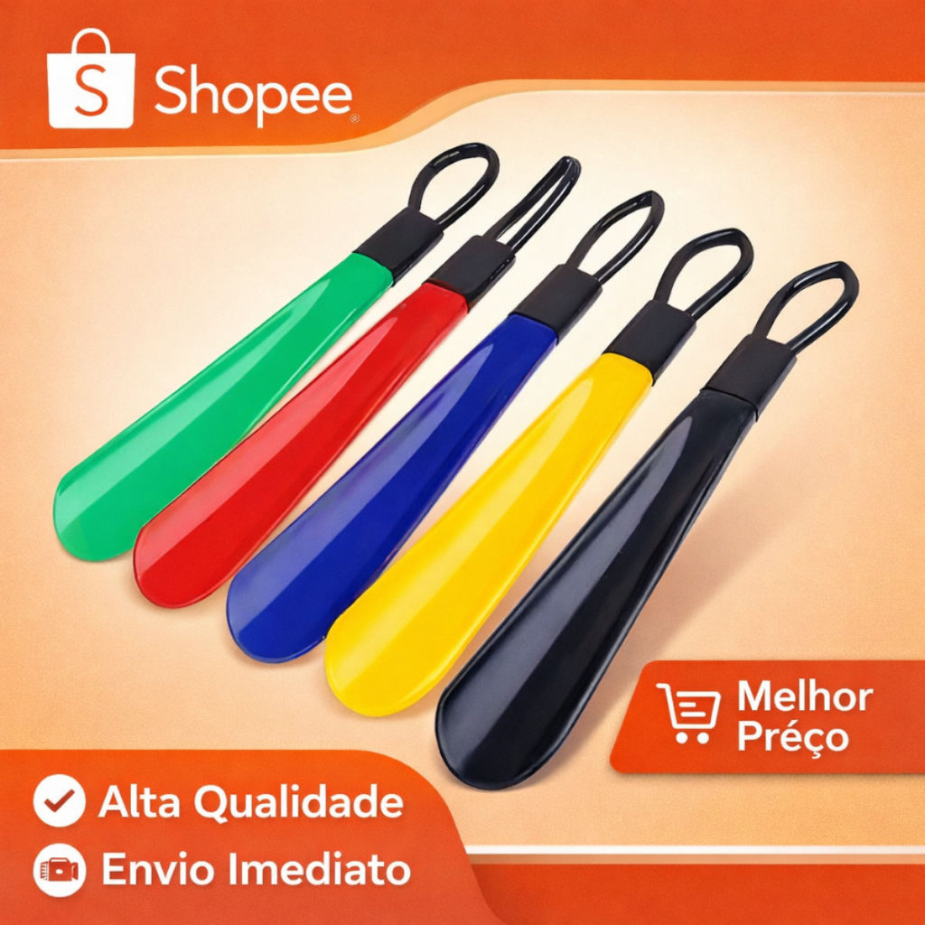 Calçadeira de Sapato Multicolorida 30cm - Fácil de Usar para Todas as Idades