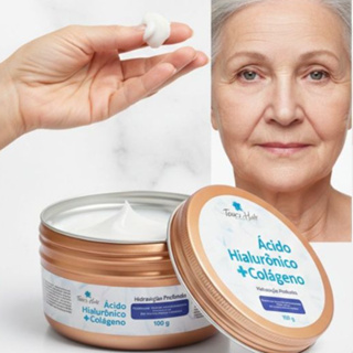 Creme de acido hialuronico com Colageno Para Rugas e Linhas de Expressão Suaviza e Deixa a pele mais Jovem em Oferta na Shopee