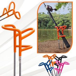 Suporte Vara Pesca Emborrachado Laranja Neon PiraTamba Apoio Premium Reforçado P/ Pesqueiro E Barranco Robusto Não Risca