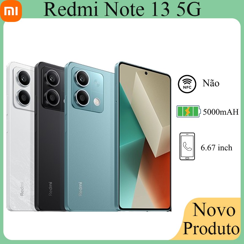Celular xiaomi original redmi note13 5G barato novo 256GB/128GB ROM Câmera 108MP
