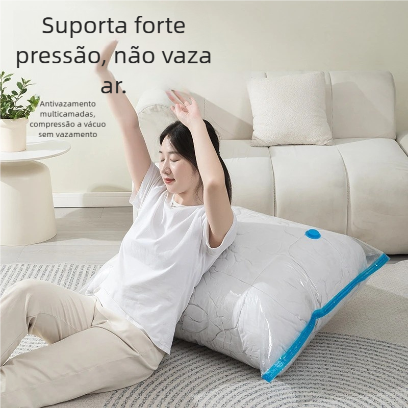 Saco a Vácuo com Bomba – Mala Viagem, Organiza Roupas, Edredom e Acessórios!