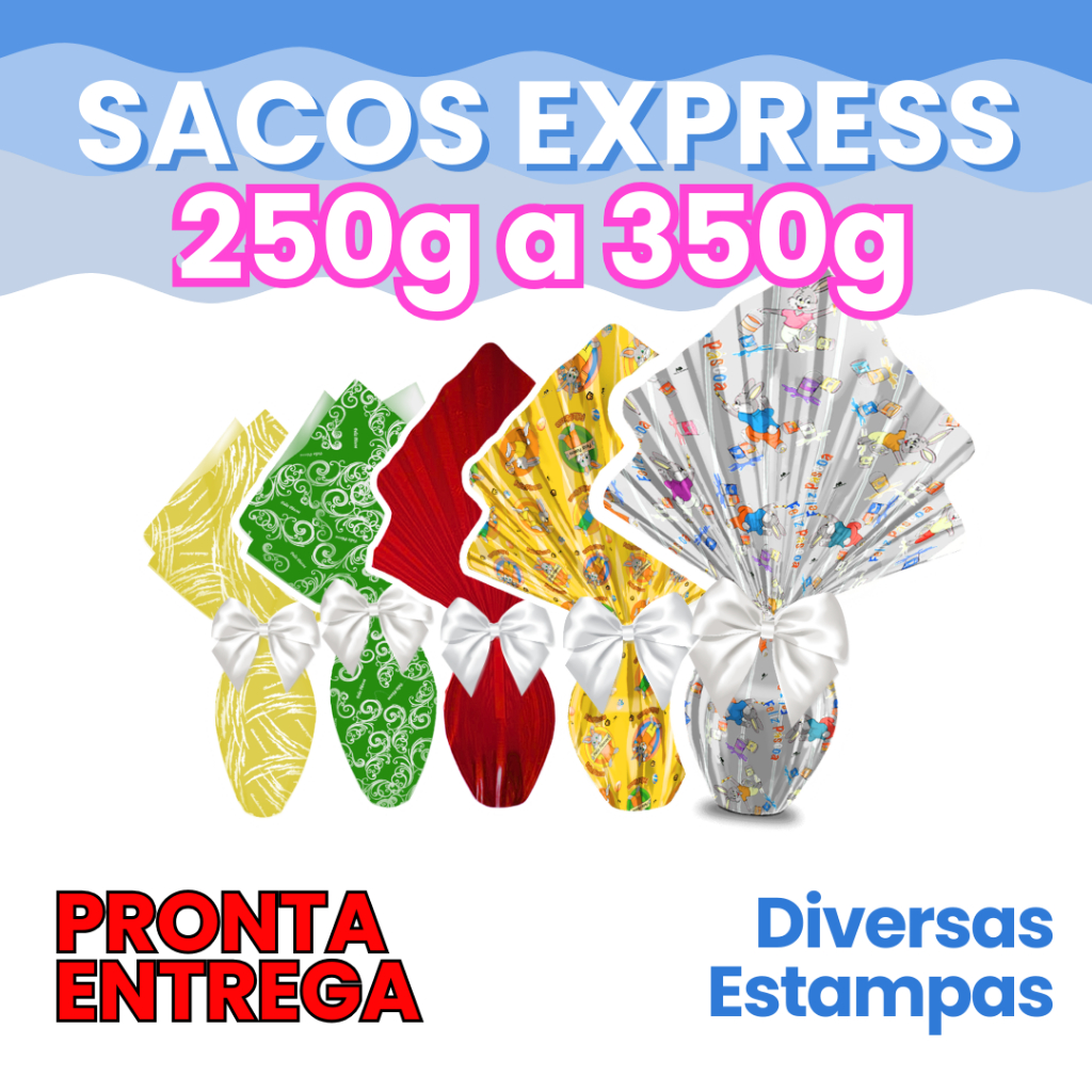 250g 350g 34x34cm Kit Com 25 Sacos Express Envelopes Para Ovos De Páscoa em Oferta na Shopee