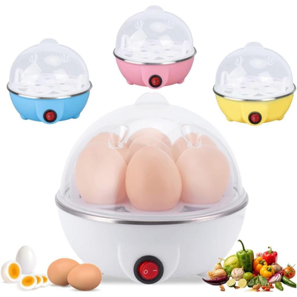 Cozedor de Ovos Elétrico Portátil 7 Ovos Vapor Automático Multifuncional 350W 110V Cozinha Rápido