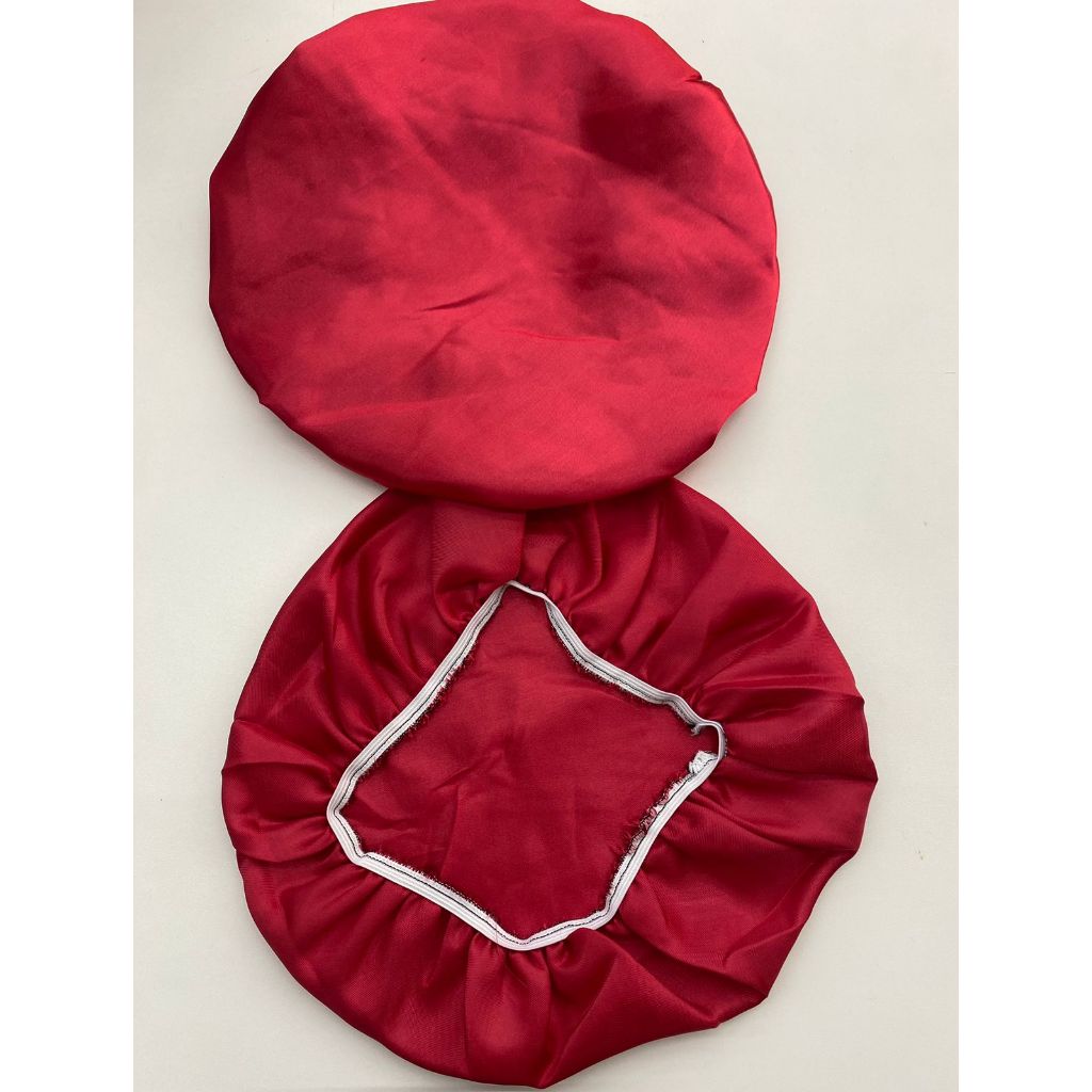 Kit 12/60 unidades cor vermelho  Touca De Cetim Antifrizz Para Cabelo TAM Unico em Oferta na Shopee