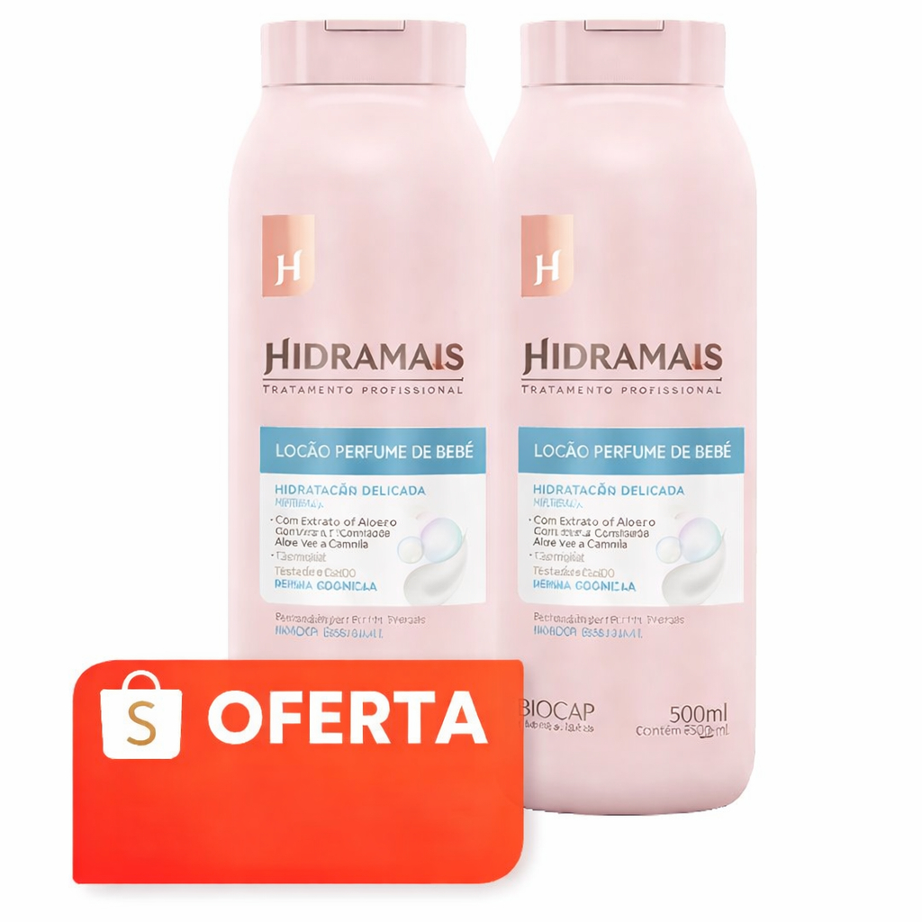 🧴 KIT 2 Loção Perfume de Bebê Hidramais 500ml – Hidratação Delicada 💖