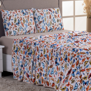 Jogo Cama Lençol 100% Algodão Completo C/ Elástico e Fronhas com Zíper 03 e 04 Peças Não da Bolinhas Fio 30/1 em Oferta na Shopee