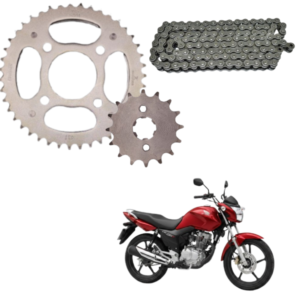 Kit Relação Tração Transmissão Com Retentor Cg Fan Titan 150 2004 2005 2006 A 2015 MODELO ORIGINAL
