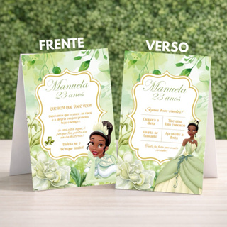 Kit 10 a 30 Plaquinhas de Agradecimento - Centro de Mesa (Princesa Tiana) em Oferta na Shopee