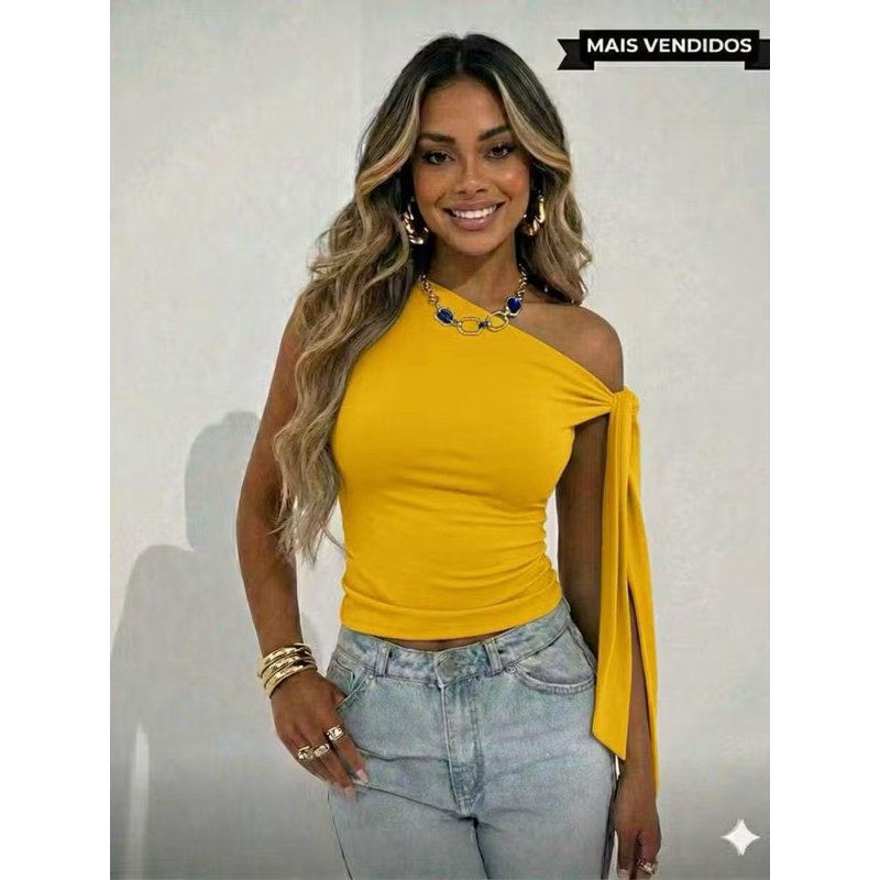 BLUSA FEMININA ASIMETRICA SUPLEX , em Oferta na Shopee