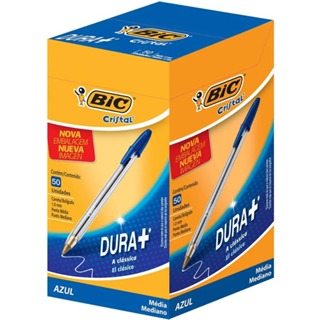 Caneta Bic Azul Esferográfica Caixa Com 50 Unidades em Oferta na Shopee