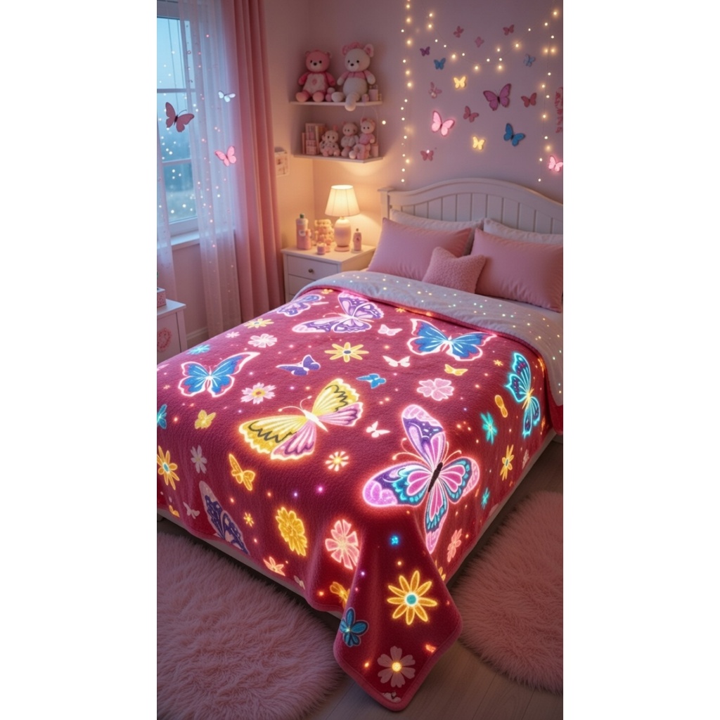 Cobertor Manta Luminosa Casal 2,00x180 mt BRILHA no Escuro Antialérgico ORIGINAL