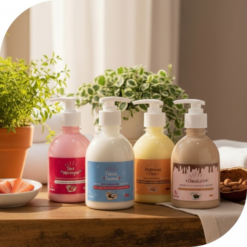 Creme Hidratante Corporal | Doce Meregue, Coco Classic, Amêndoas doce,  Chocolita | 240 ml