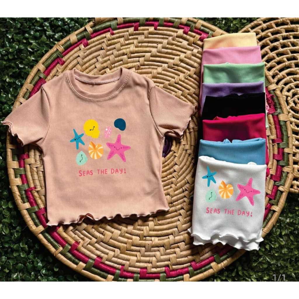 Croped Infantil conchas do Mar Canelado-Ribana moda blogueirinha
