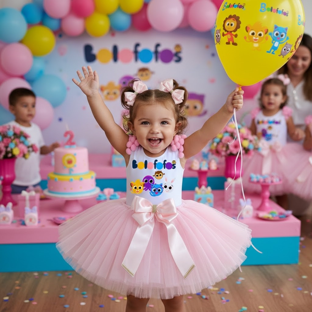 Fantasia Infantil Body e Saia De Tutu Feminina Roupa Infantil Menina Bolofofos