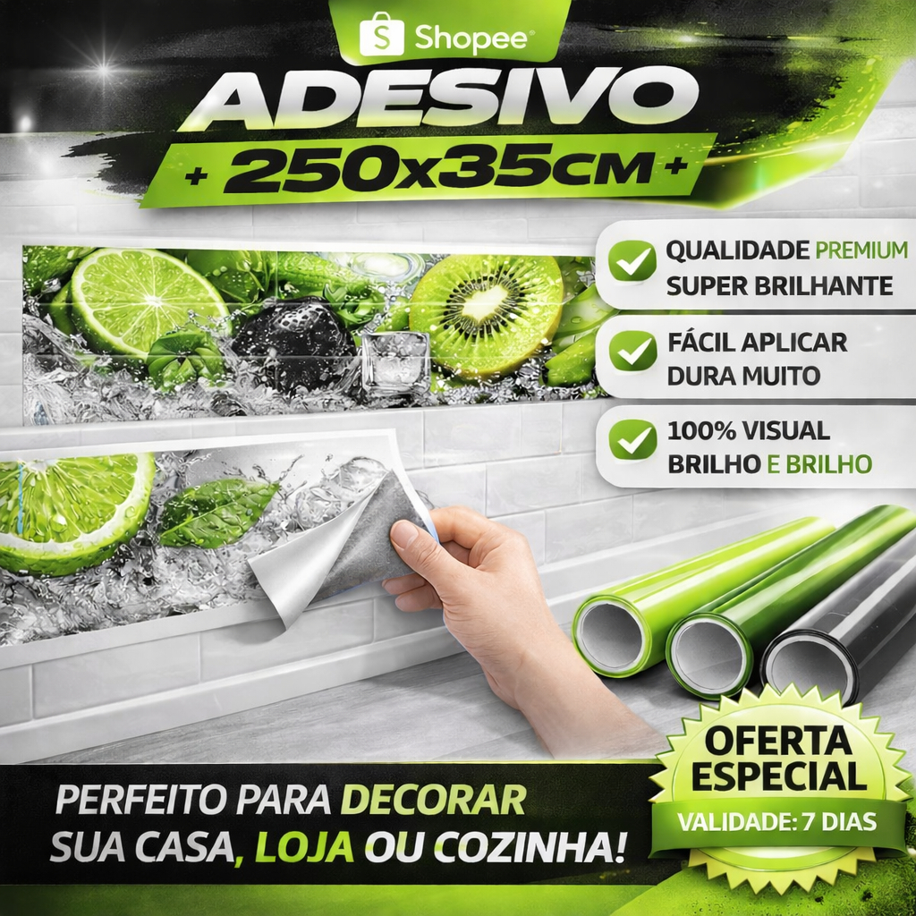 Adesivo Super aderente I Tamanho Premium: 250x35cm I Melhor opção do mercado