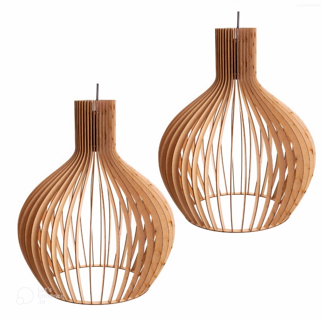 Kit 2 Luminaria Pendente De Teto Rustico Vintage Retro Vazado 3d Cor Cru - 2Gm / Sf em Oferta na Shopee