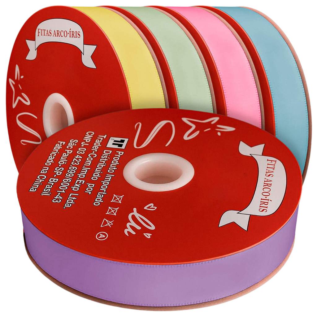 Fita de Cetim Poliéster 15mm N°3 com 50 Metros Trader