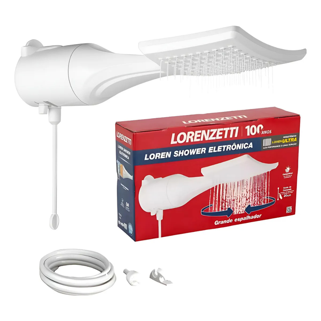 Chuveiro Loren Shower Eletrônico Lorenzetti 5500W/7500W – Controle Eletrônico de Temperatura – Ducha Potente e Econômica
