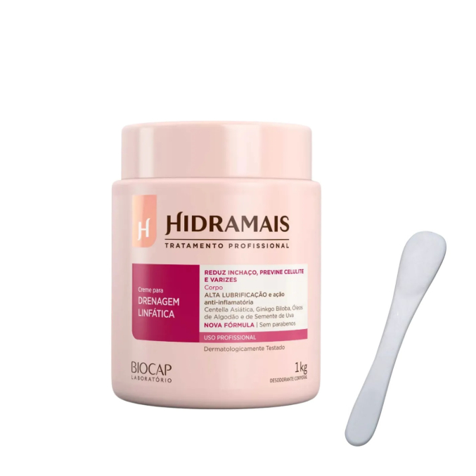 Creme para Drenagem Linfática Hidramais 1kg e Espátula Acrílica