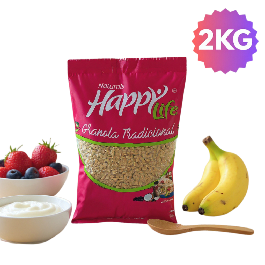 Granola Tradicional Happy Life 2kg | Pacote Econômico e Saudável! em Oferta na Shopee