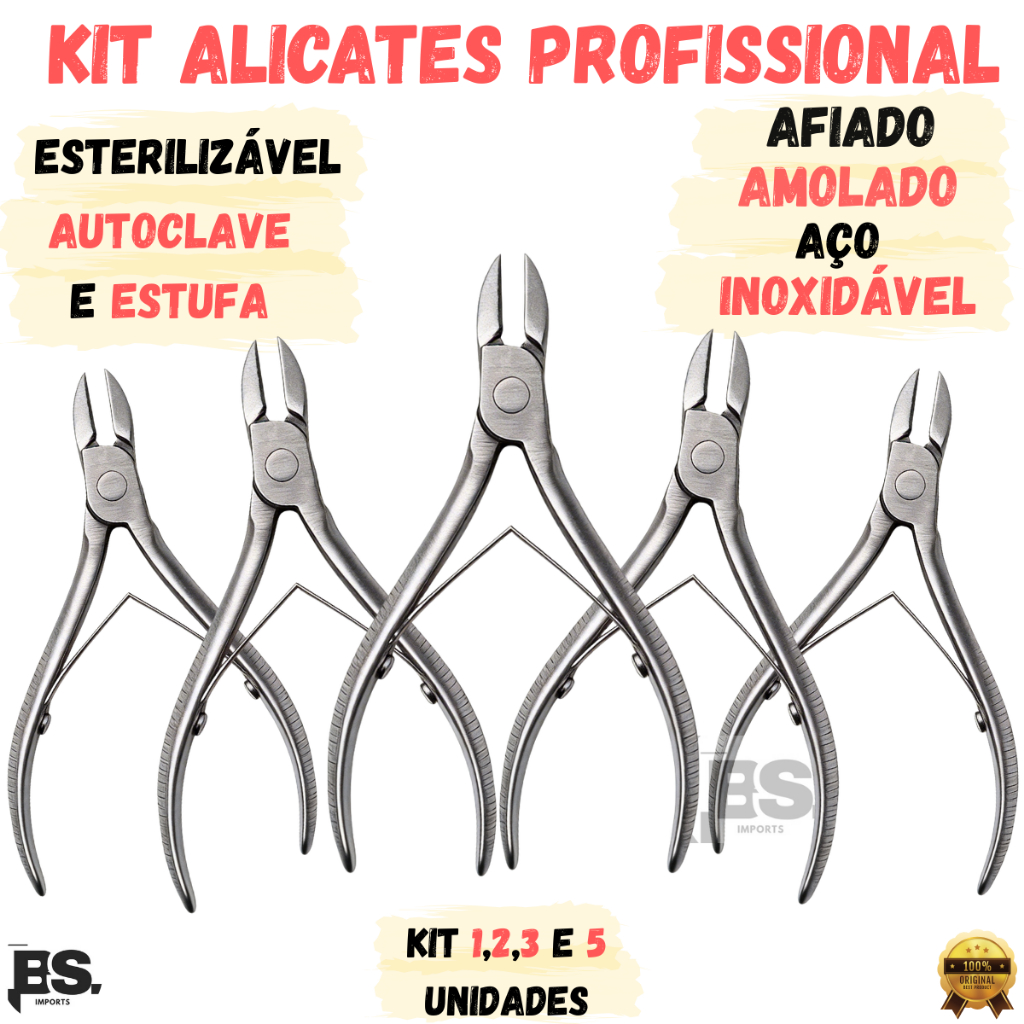 Kit Alicate de Unha Cutícula Profissional  Kit 1/2/3/5 UN Manicure Pedicure Removedor de Cutícula Aço Inoxidável em Oferta na Shopee