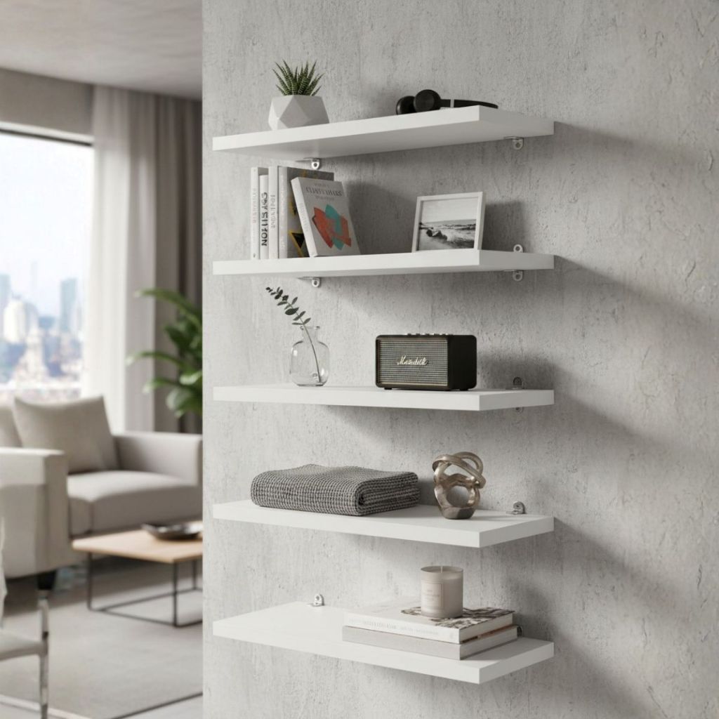 KIT 5 Prateleiras MDF 100% para Decorar Sala ,Quarto , Banheiro ,cozinha nicho acabamento impecável!