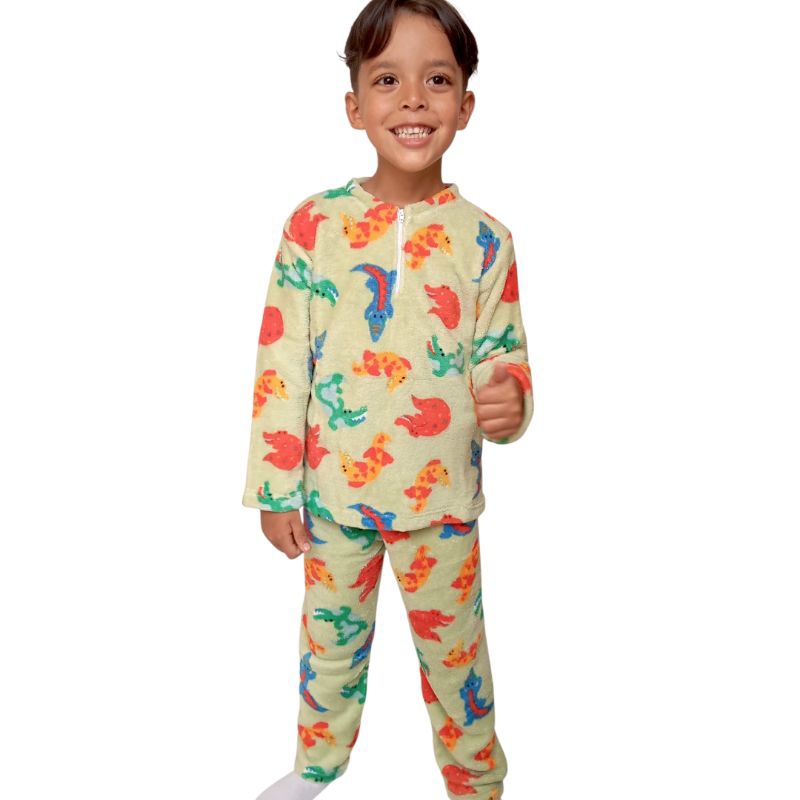 Conjunto Pijama Infantil Sortido Menino Fleece Inverno Quentinho Criança Escola em Oferta na Shopee