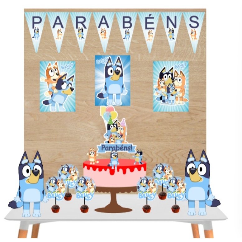 Kit Festa Bluey Decoração Aniversario topo de bolo enfeite docinhos ENVIO RÁPIDO ENVIAR NOME NO ATO DA COMPRA PELO CHAT
