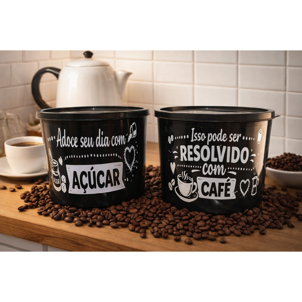 Conjunto Potes Plásticos De Mantimento 1 Litro Porta Organizador Condimentos armazenador tupperware tampa hermetica cafe em Oferta na Shopee