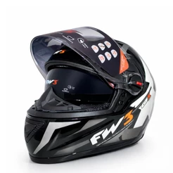 Capacete GTX Star Preto Brilhante Grafite com Prata Óculos Interno Viseira Cristal