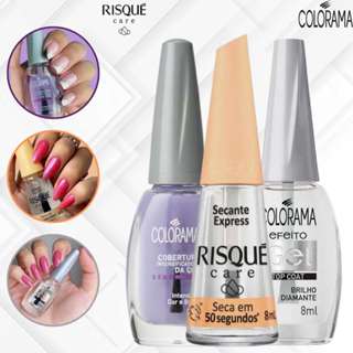 Kit Esmaltação Perfeita Colorama Risqué Top Coat + Intensificador + Secante Atacado Manicure em Oferta na Shopee