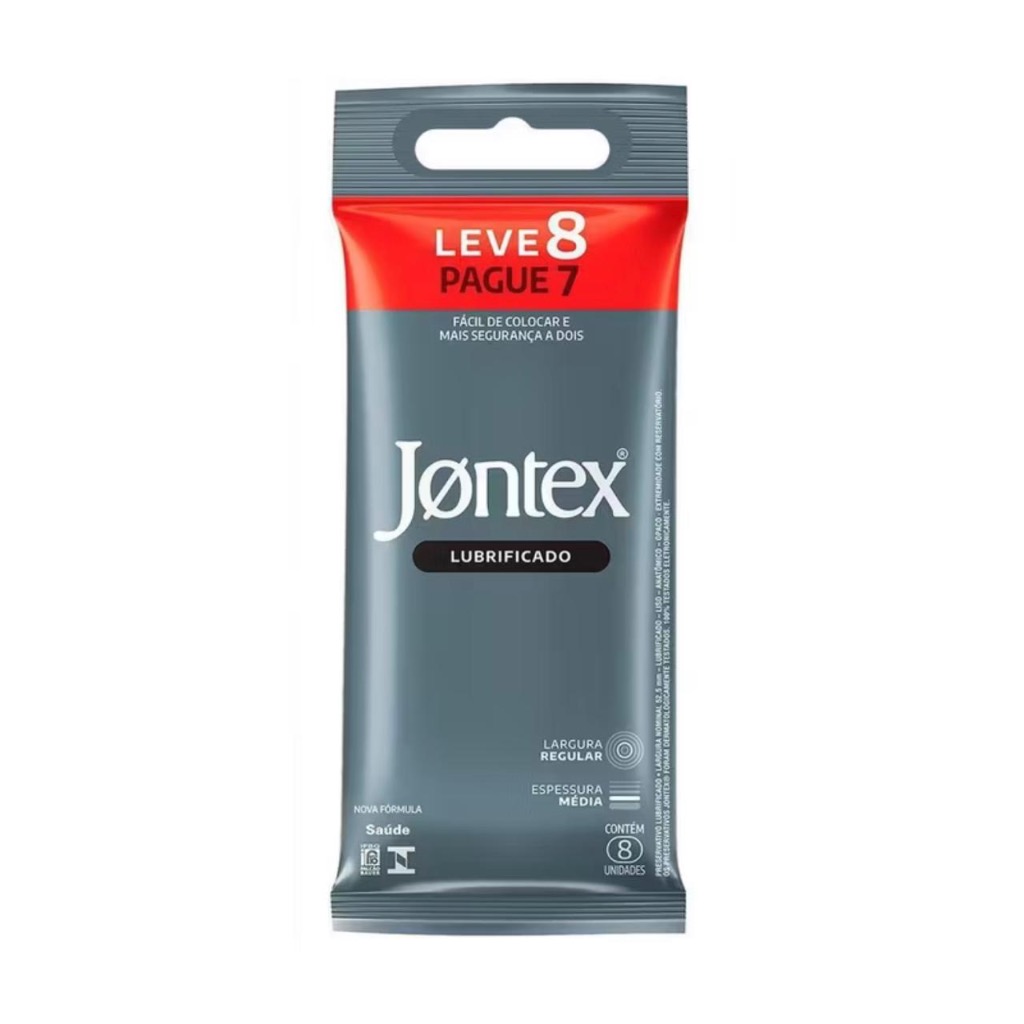 Preservativo Jontex Lubrificado  kit leve 8 pague 7