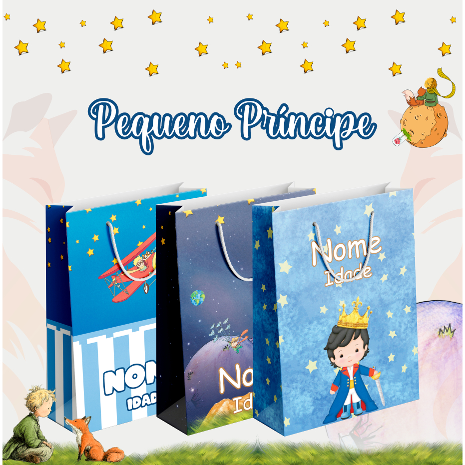 Sacolinhas personalizadas no tema Pequeno Príncipe - evento infatil,  aniversário, lembrancinha, batizados